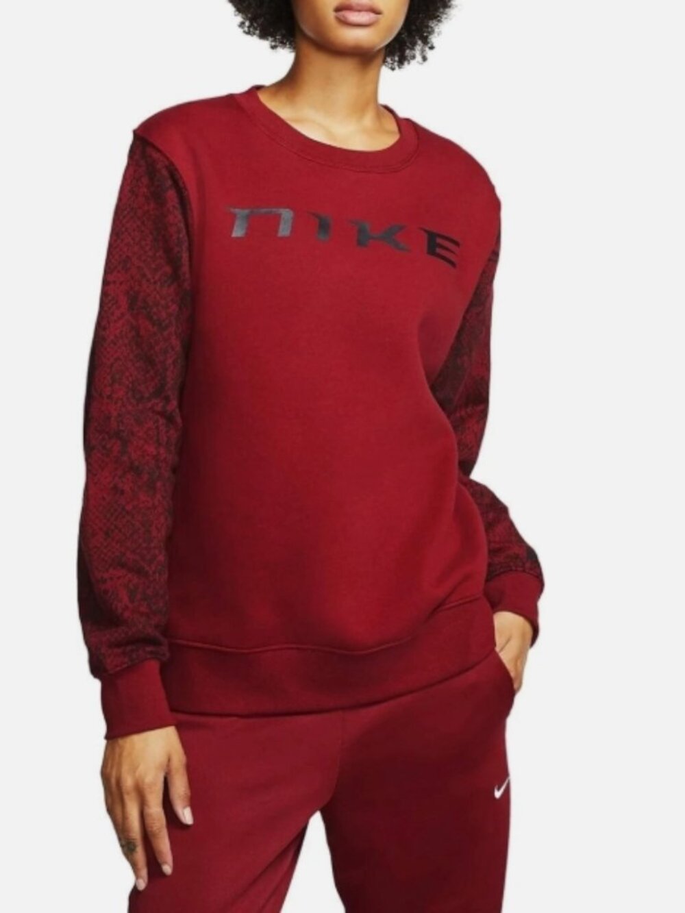 Nike Sportswear Women's Fleece Crew Long Sleeve Shirt (Team Red) Size XS